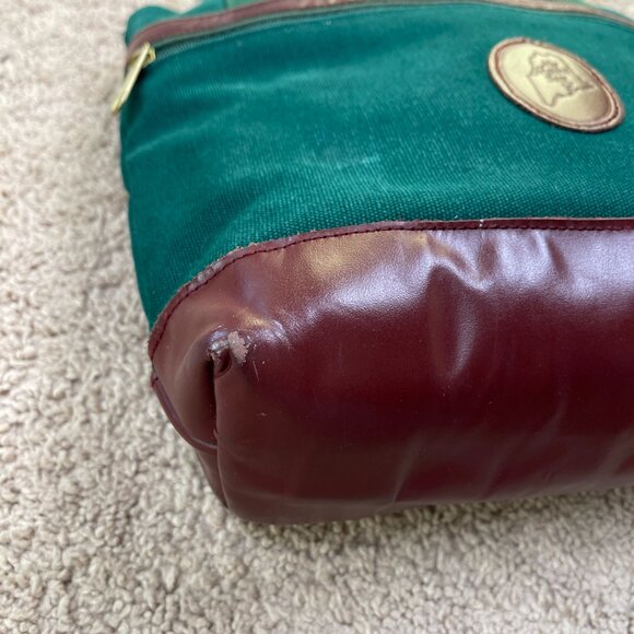 My Maine Bag Purse Green Canvas Leather Trimmed Vintage Boat Duck Mini Tote - Picture 11 of 12